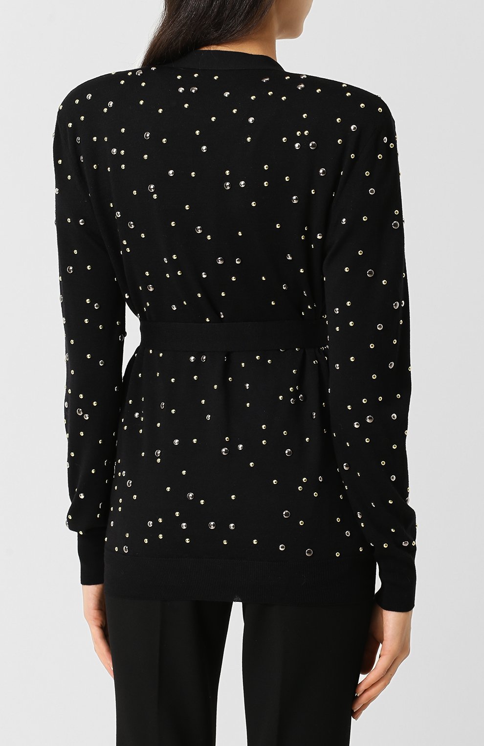 Шерстяной кардиган с декоративными пуговицами ELIE SAAB черного цвета по цене 152500 руб., арт. 9960, фото 4 Шерстяной кардиган с декоративными пуговицами ELIE SAAB, арт. 9960, фото 4