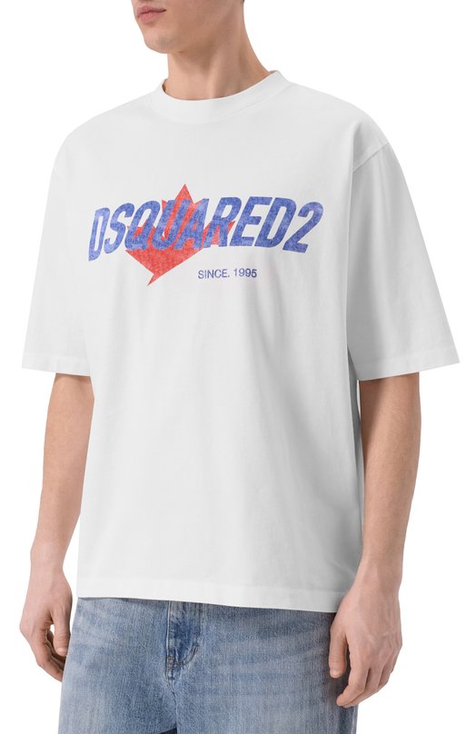 Хлопковая футболка Dsquared2 S74GD1556/D20106 Белый  S74GD1556/D20106 Фото 3