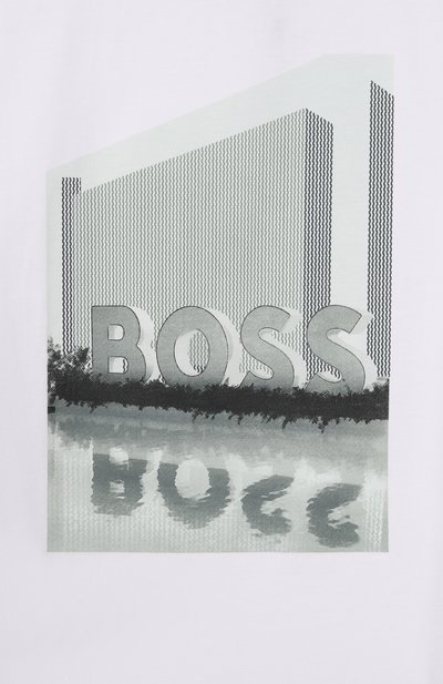 Хлопковая футболка BOSS белого цвета по цене 9950 руб., арт. J52977, фото 3 Хлопковая футболка BOSS, арт. J52977, фото 3