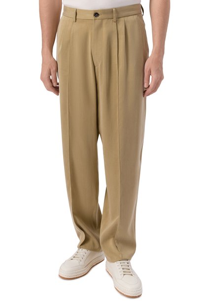 Брюки из лиоцелла GIORGIO ARMANI бежевого цвета по цене 184500 руб., арт. GM004101/TE23086, фото 3 Брюки из лиоцелла GIORGIO ARMANI, арт. GM004101/TE23086, фото 3