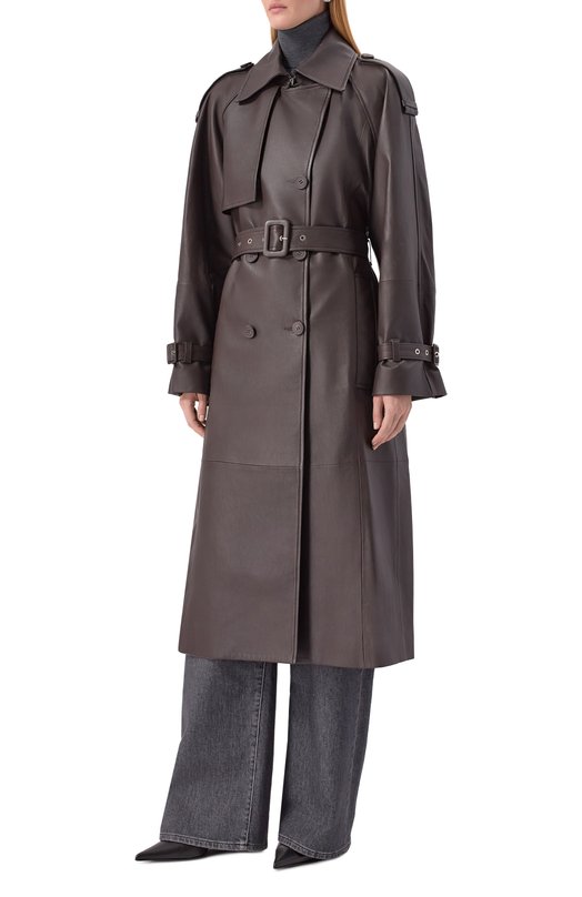 Кожаный тренч Ivy Oak I0118037/LINDA Коричневый  I0118037/LINDA Фото 3