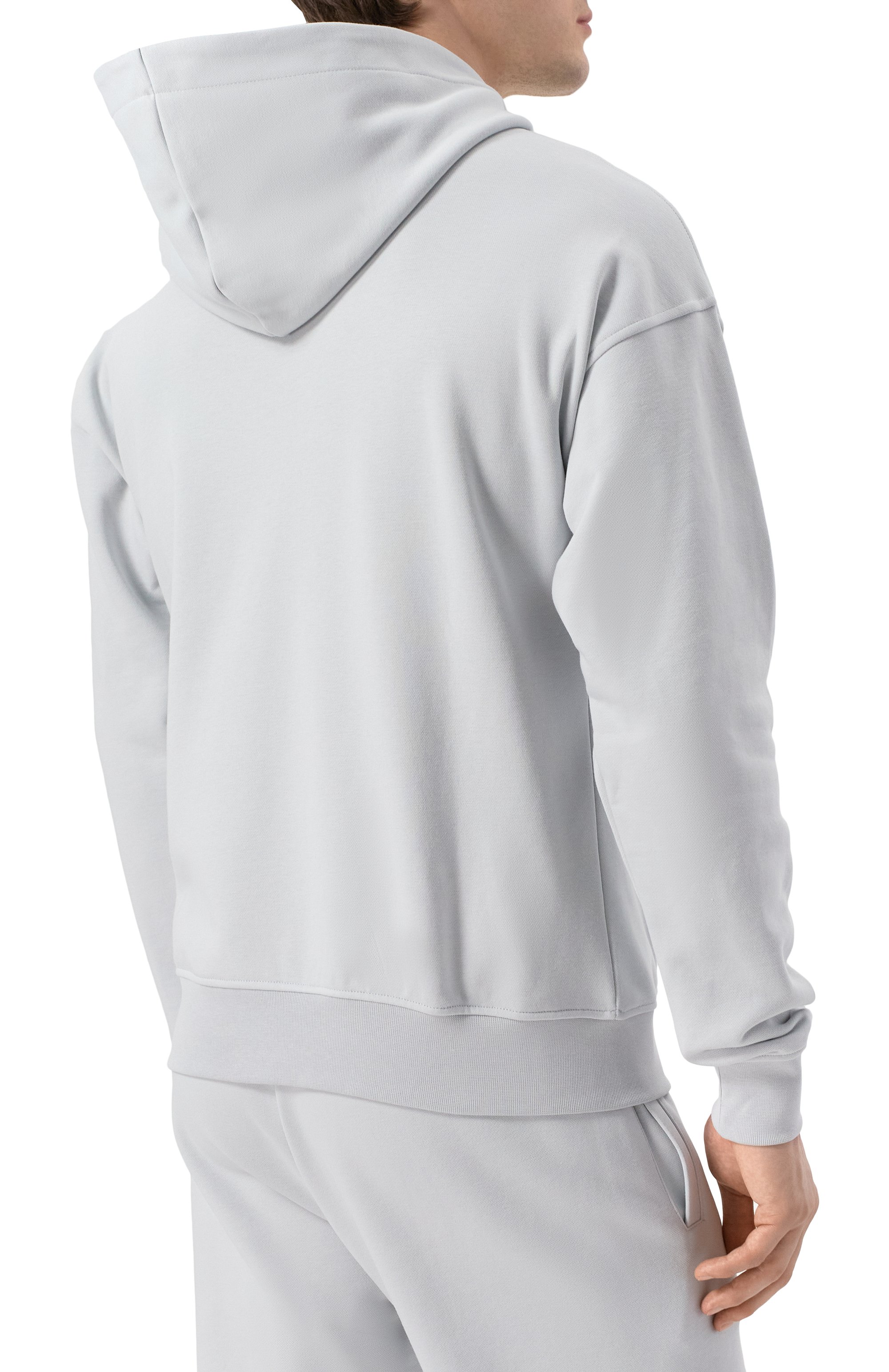 Хлопковое худи HINNOMINATE светло-серого цвета по цене 17550 руб., арт. HMABM01301, фото 4 Хлопковое худи HINNOMINATE, арт. HMABM01301, фото 4