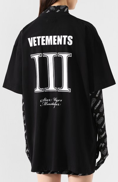 Хлопковая футболка star wars x vetements VETEMENTS черного цвета по цене 41100 руб., арт. USW21TS013 1600/W, фото 4 Хлопковая футболка star wars x vetements VETEMENTS, арт. USW21TS013 1600/W, фото 4