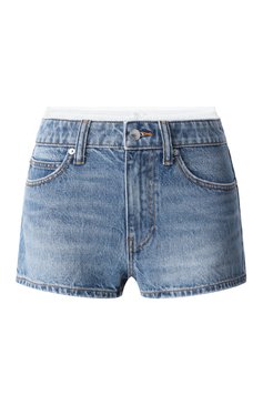 Женские джинсовые шорты ALEXANDER WANG голубого цвета, арт. 4DC1254521 | Фото 1 (Драгоценные камни: Проставлено; Длина Ж (юбки, платья, шорты): Мини; Материал сплава: Проставлено; Стили: Гранж; Материал внешний: Деним, Хлопок; Кросс-КТ: Деним)