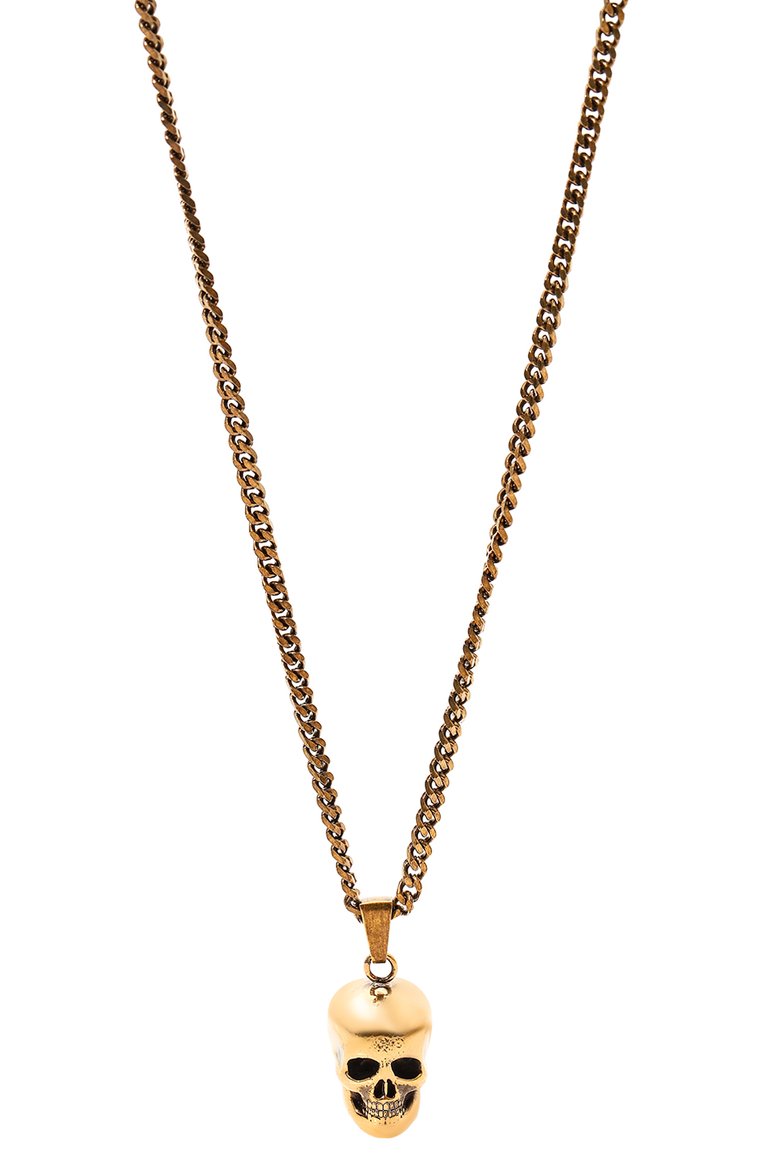 Женское колье ALEXANDER MCQUEEN золотого цвета, арт. 705815 J160G | Фото 3 (Материал сплава: Проставлено; Нос: Не проставлено; Материал: Металл)