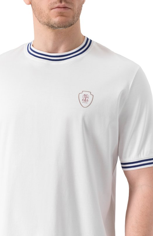 Хлопковая футболка Brunello Cucinelli M0B131386T Белый  M0B131386T Фото 5