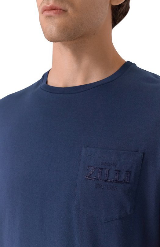 Хлопковая футболка Zilli TSR02IM0100VLEST0 Синий  TSR02IM0100VLEST0 Фото 5