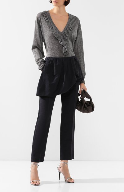 Пуловер из вискозы DRIES VAN NOTEN серебряного цвета по цене 62500 руб., арт. 201-31220-9700, фото 2 Пуловер из вискозы DRIES VAN NOTEN, арт. 201-31220-9700, фото 2