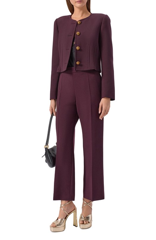 Шерстяные брюки Chloé CH26SPA17061 Фиолетовый  CH26SPA17061 Фото 2