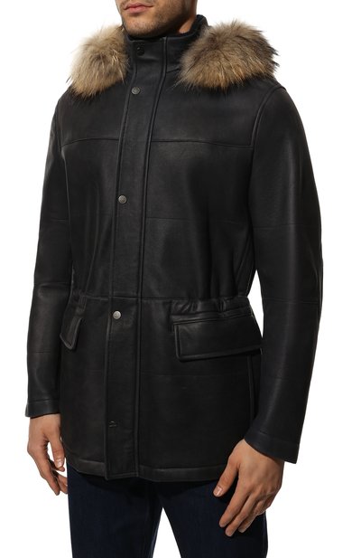 Дубленка из овчины с отделкой из енотовидной собаки KITON, арт. UW0627MV03S24, фото 3