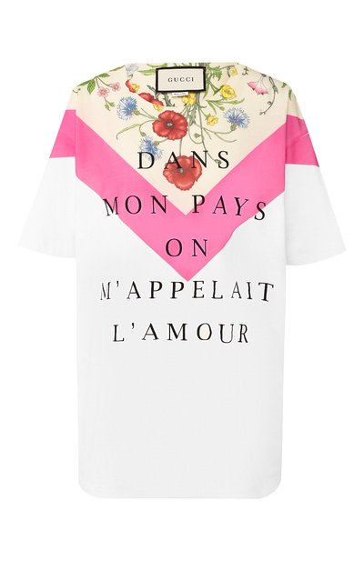 Женская хлопковая футболка GUCCI, арт. 539081/XJARI