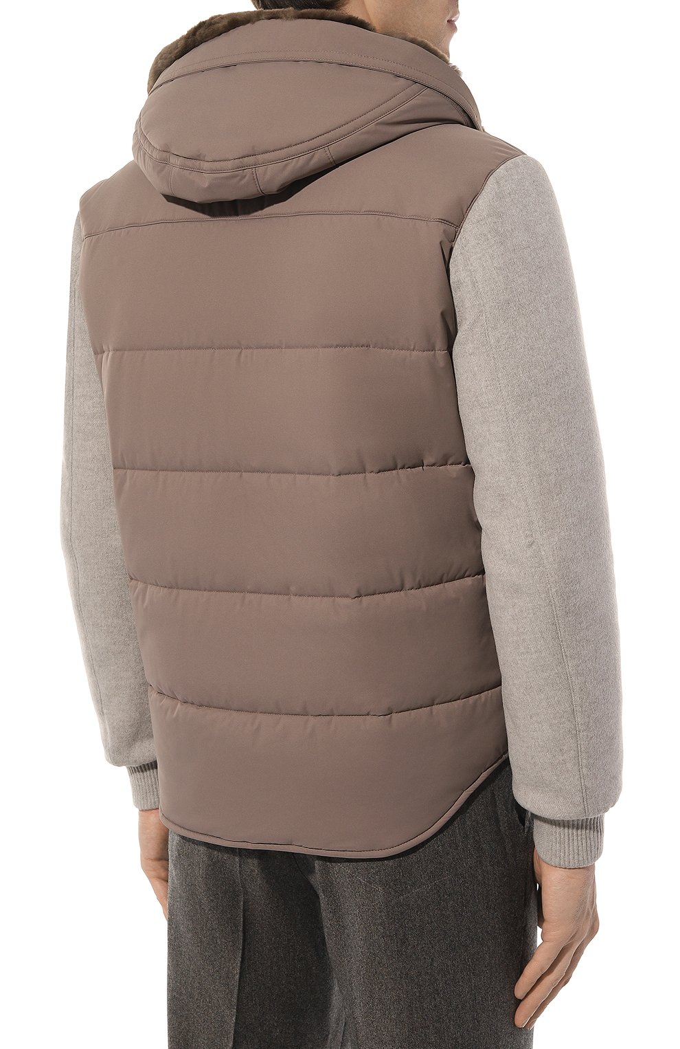 Комбинированная куртка с отделкой из нутрии MVST бежевого цвета по цене 378500 руб., арт. 53450/6596, фото 4 Комбинированная куртка с отделкой из нутрии MVST, арт. 53450/6596, фото 4