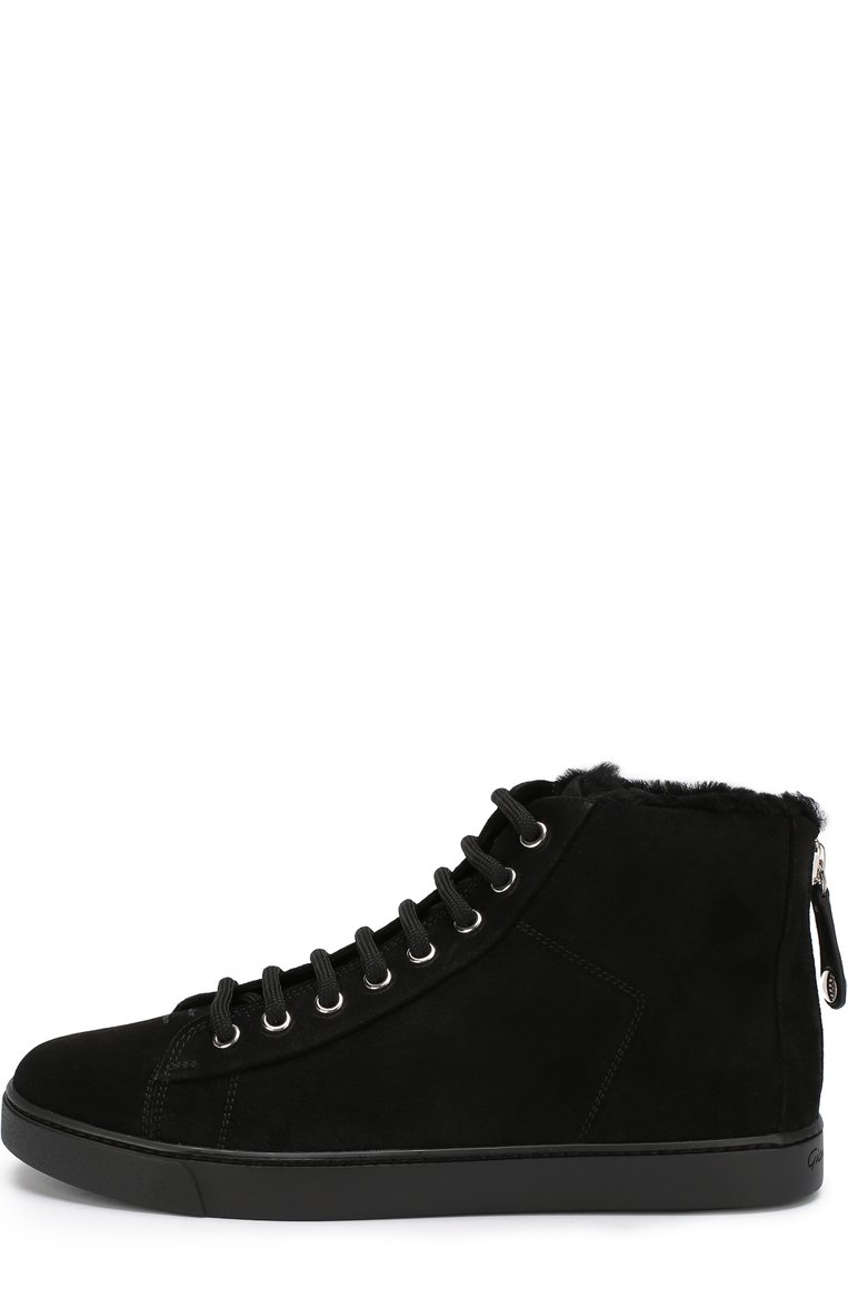 Высокие замшевые кеды peter с внутренней меховой отделкой GIANVITO ROSSI, арт. S20386.W1BLK.SUENER0, фото 1