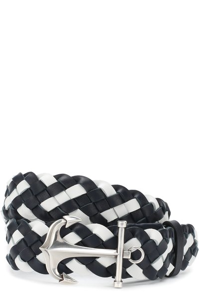 Плетеный кожаный ремень с фигурной пряжкой KITON, арт. USCANCN00957, фото 1