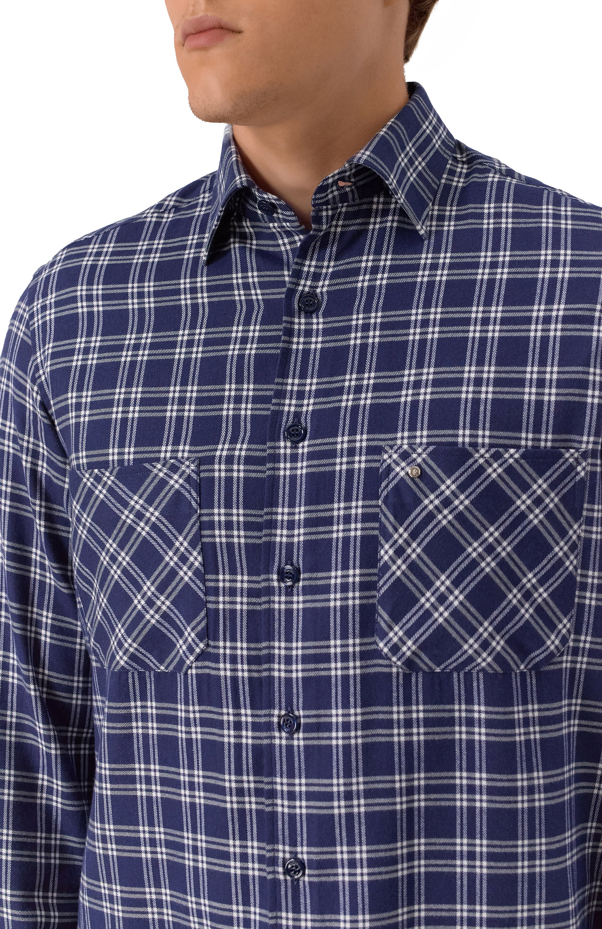 Рубашка из хлопка и лиоцелла STEFANO RICCI темно-синего цвета по цене 109000 руб., арт. SP008058/BN2821, фото 5 Рубашка из хлопка и лиоцелла STEFANO RICCI, арт. SP008058/BN2821, фото 5