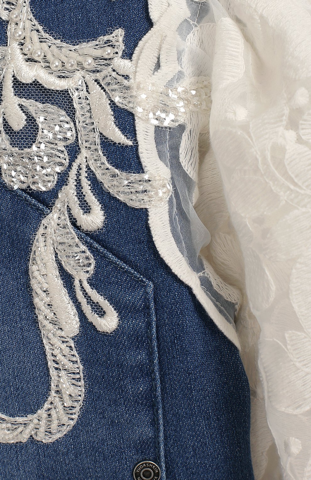 Джинсовая куртка с кружевной отделкой YUDASHKIN KIDS, арт. 219-KTGU-330013, фото 3