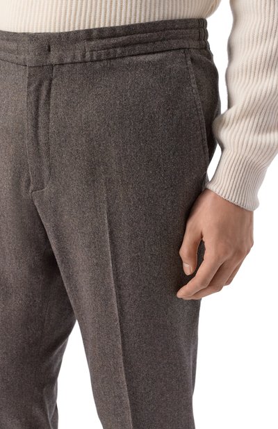 Шерстяные джоггеры ZEGNA коричневого цвета по цене 83200 руб., арт. 73V4C1/8ZF708A8, фото 5 Шерстяные джоггеры ZEGNA, арт. 73V4C1/8ZF708A8, фото 5