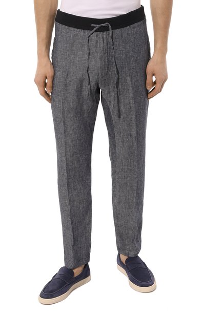 Льняные брюки 120% LINO синего цвета по цене 32850 руб., арт. Y0M29DG/000E425/100, фото 3 Льняные брюки 120% LINO, арт. Y0M29DG/000E425/100, фото 3