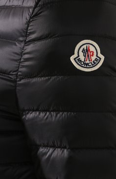 Женская пуховая куртка baillet MONCLER черного цвета, арт. F1-093-1A117-00-C0356 | Фото 5 (Кросс-КТ: Куртка, Утепленный, Пуховик; Рукава: Длинные; Женское Кросс-КТ: Пуховик-куртка; Материал внешний: Синтетический материал; Материал сплава: Проставлено; Стили: Спорт-шик; Материал подклада: Синтетический материал; Драгоценные камни: Проставлено; Длина (верхняя одежда): Короткие; Материал утеплителя: Пух и перо)