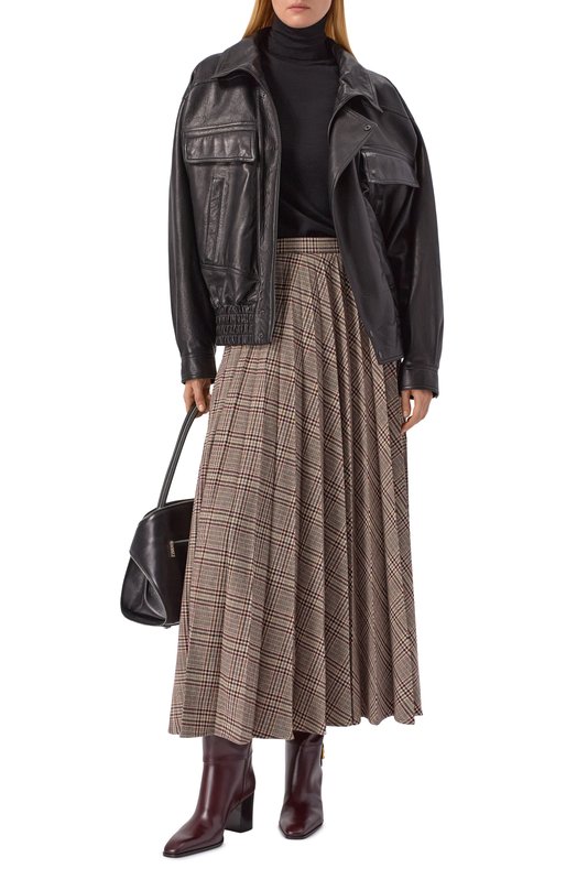 Шерстяная юбка Saint Laurent 843874/Y3D12 Бежевый  843874/Y3D12 Фото 2