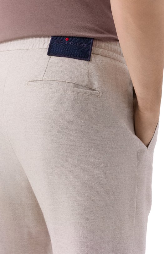 Брюки из хлопка и шерсти Kiton UPLACRK0131H03 Бежевый  UPLACRK0131H03 Фото 5
