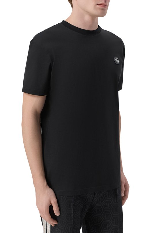 Хлопковая футболка Philipp Plein SAFC MTK8843 PJY002N Чёрный  SAFC MTK8843 PJY002N Фото 3