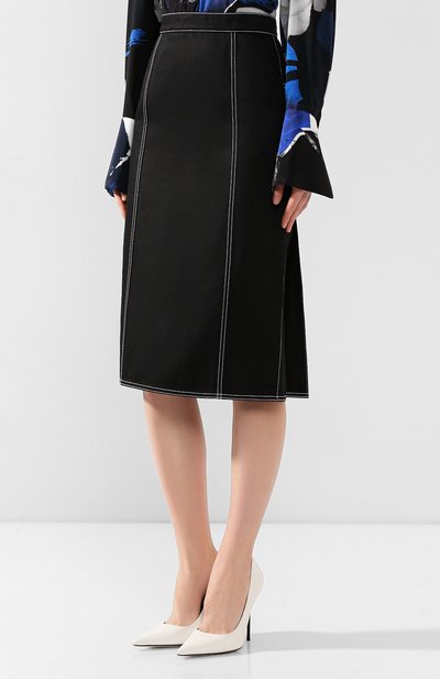 Джинсовая юбка ALEXANDER MCQUEEN черного цвета по цене 107000 руб., арт. 610625/QMAAM, фото 3 Джинсовая юбка ALEXANDER MCQUEEN, арт. 610625/QMAAM, фото 3