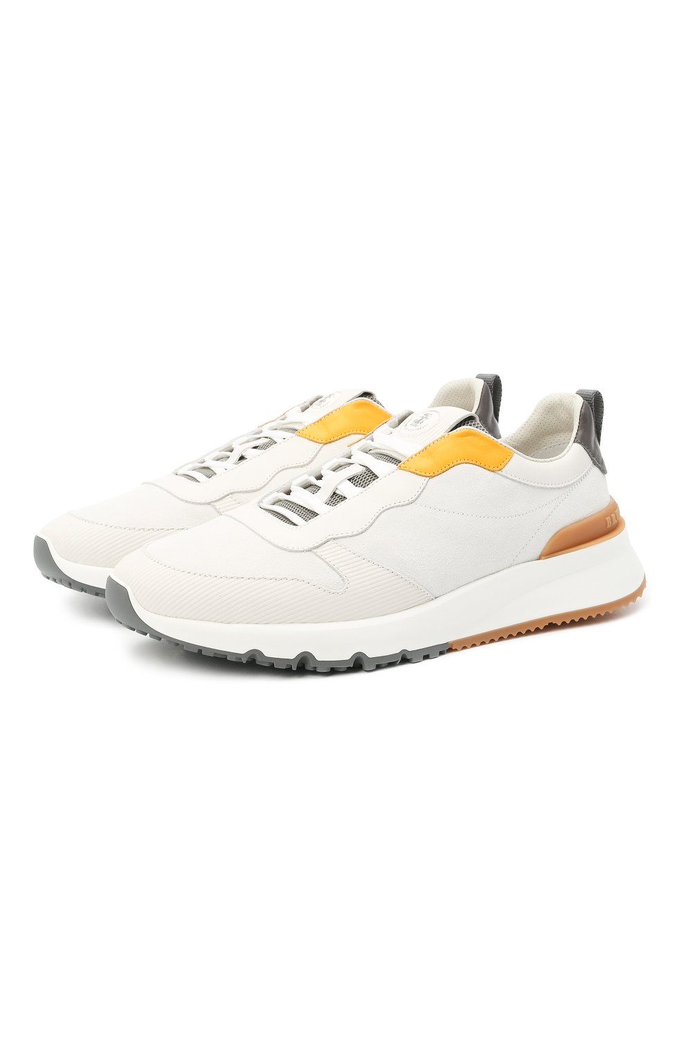 Комбинированные кроссовки BRUNELLO CUCINELLI белого цвета по цене 106000 руб., арт. MZUSWB0262, фото 1 Комбинированные кроссовки BRUNELLO CUCINELLI, арт. MZUSWB0262, фото 1