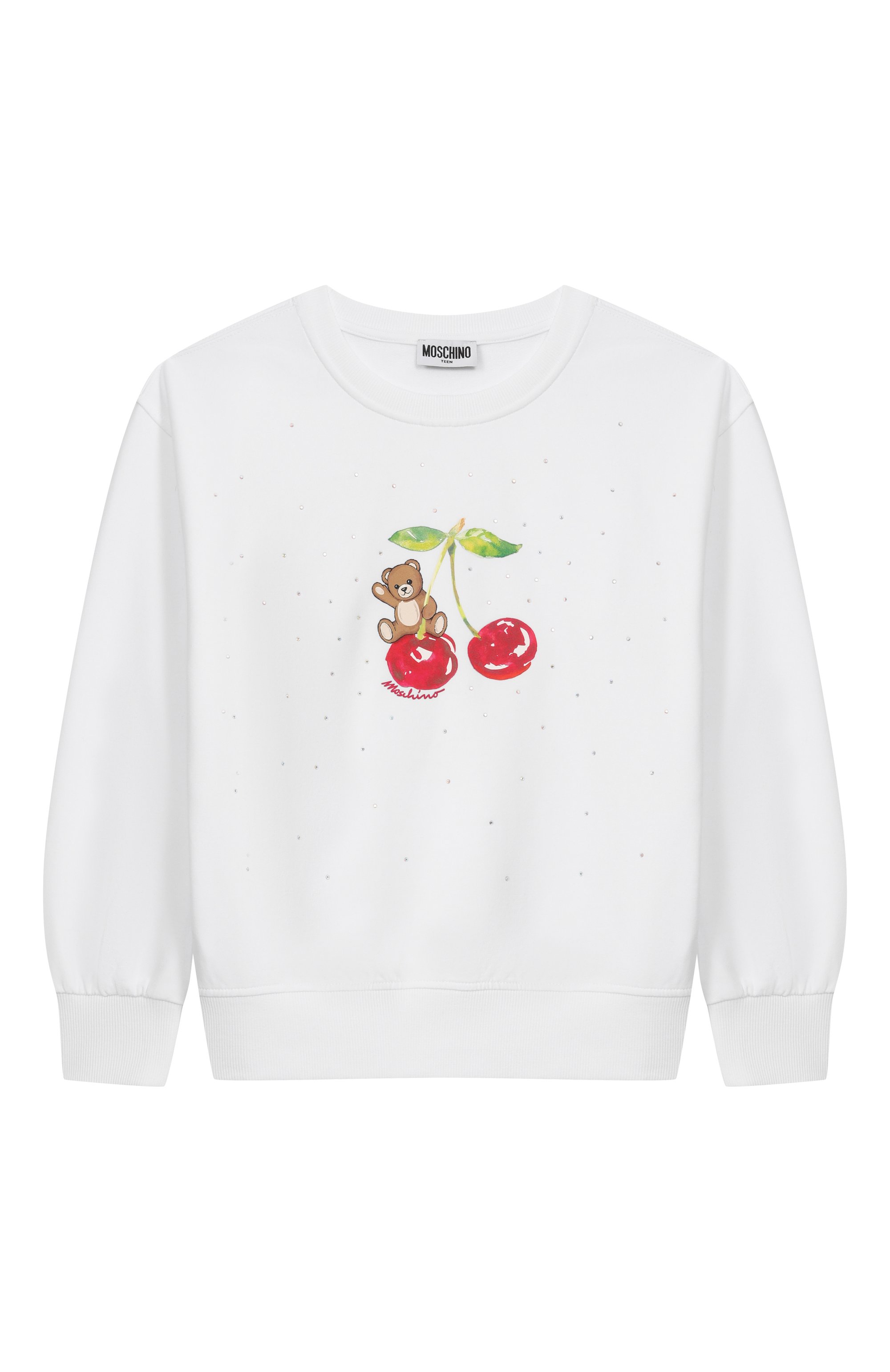 Хлопковый свитшот с отделкой стразами MOSCHINO, арт. HDF060/LDA25, фото 1