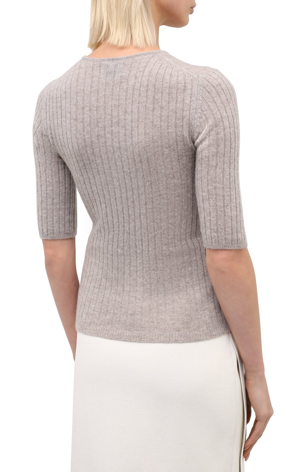 Кашемировый пуловер ALLUDE бежевого цвета по цене 19950 руб., арт. 205/11135, фото 4 Кашемировый пуловер ALLUDE, арт. 205/11135, фото 4