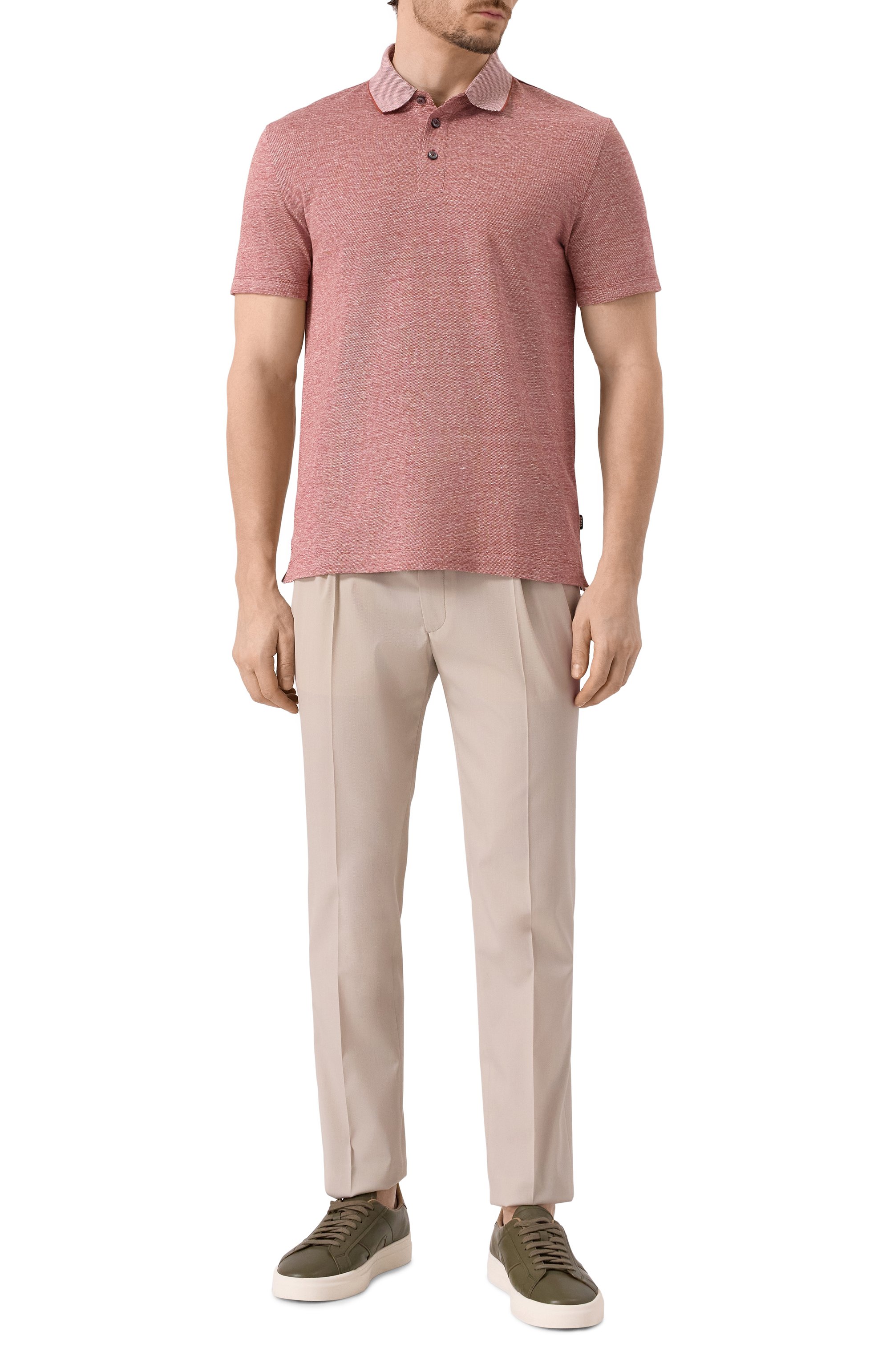 Поло из хлопка и льна BOSS, арт. 50537501, фото 2