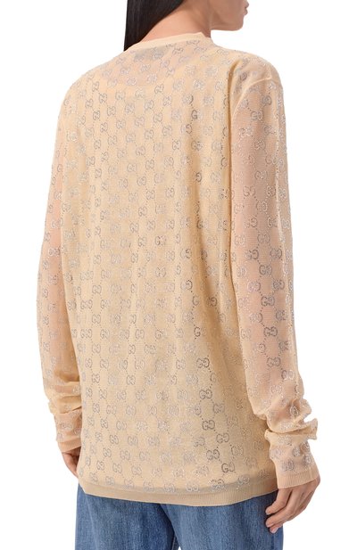 Шелковый кардиган с отделкой стразами GUCCI, арт. 856133/XKFC5, фото 4