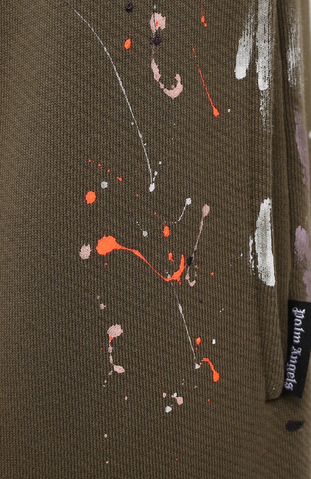 Хлопковые джоггеры PALM ANGELS хаки цвета по цене 56450 руб., арт. PMCH011S21FLE0035618, фото 5 Хлопковые джоггеры PALM ANGELS, арт. PMCH011S21FLE0035618, фото 5