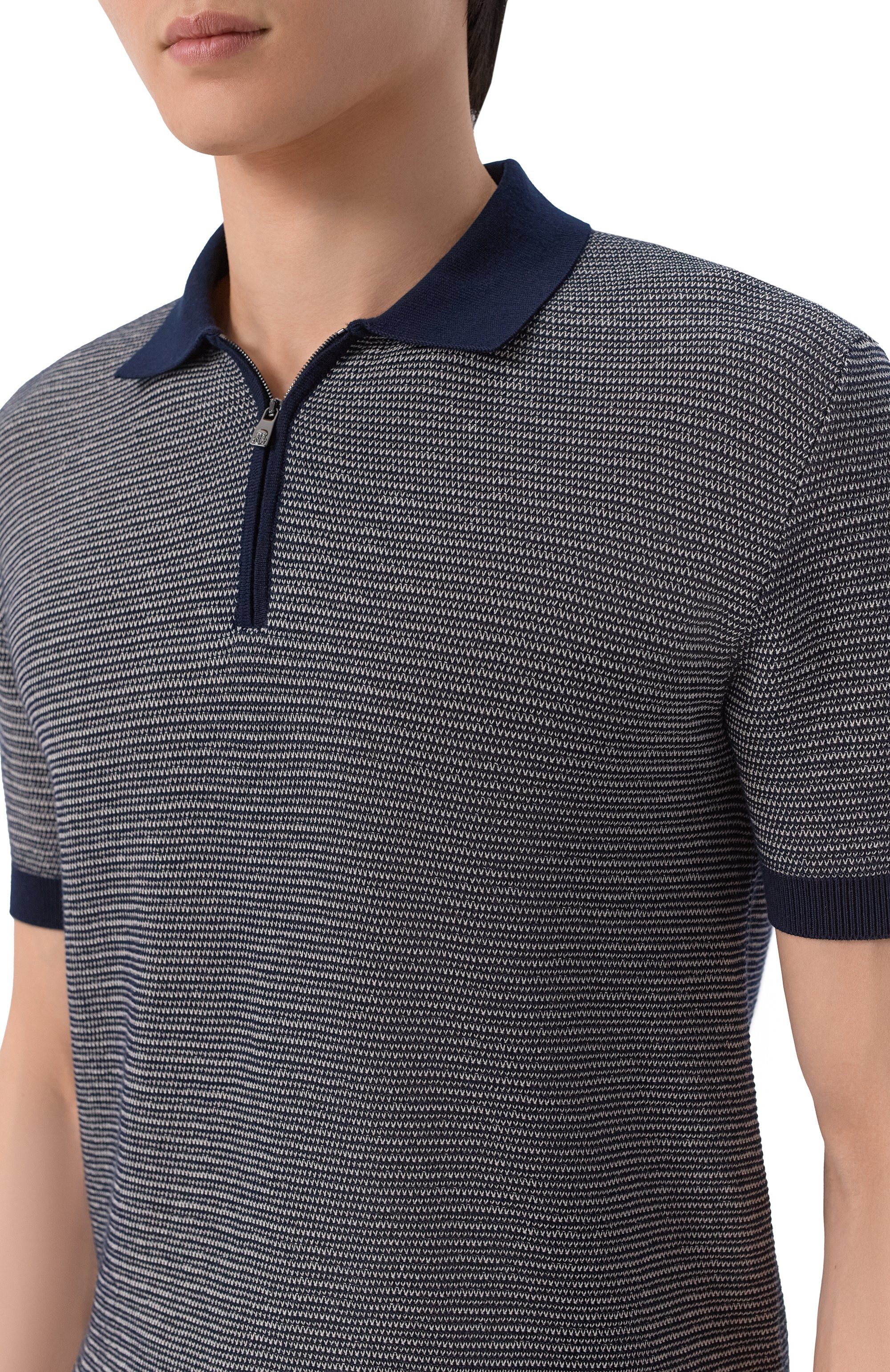 Хлопковое поло CORNELIANI темно-синего цвета по цене 71650 руб., арт. 27M564/2725119, фото 5 Хлопковое поло CORNELIANI, арт. 27M564/2725119, фото 5