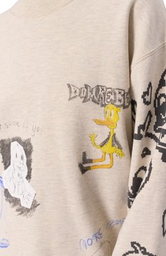 Женский хлопковый свитшот DOMREBEL светло-бежевого цвета, арт. BEAKER SWEATSHIRT | Фото 5 (Материал сплава: Проставлено; Рукава: Длинные; Драгоценные камни: Проставлено; Длина (для топов): Стандартные; Стили: Кэжуэл; Женское Кросс-КТ: Свитшот-одежда; Материал внешний: Хлопок)