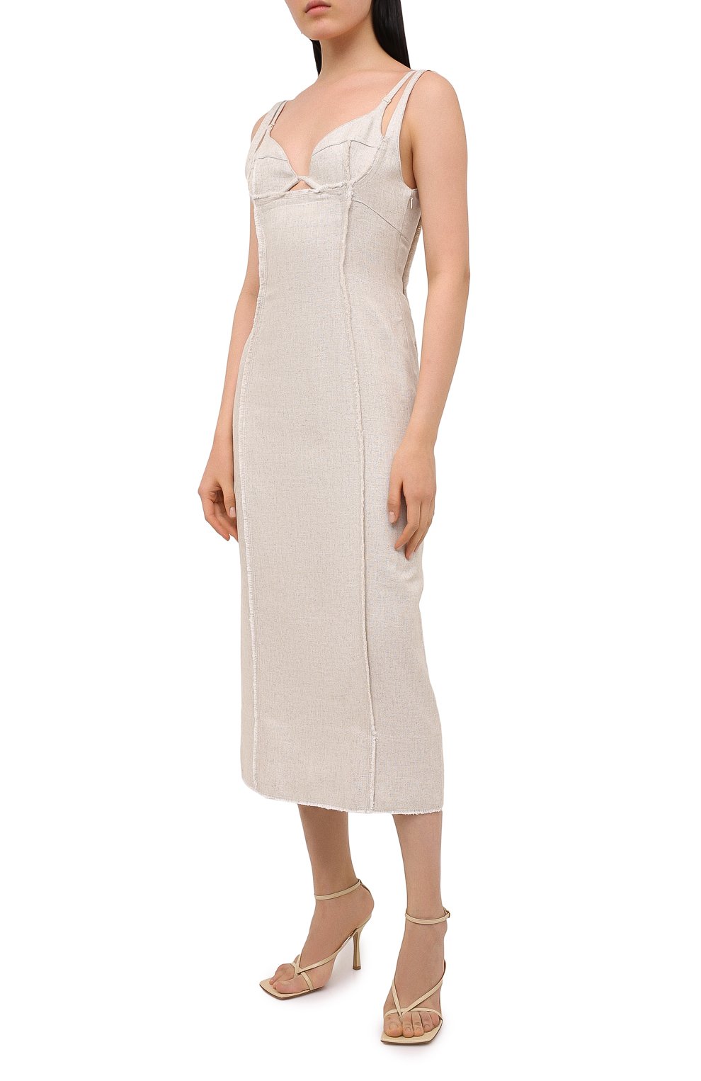 Платье из вискозы и льна JACQUEMUS, арт. 203DR06/124140, фото 3