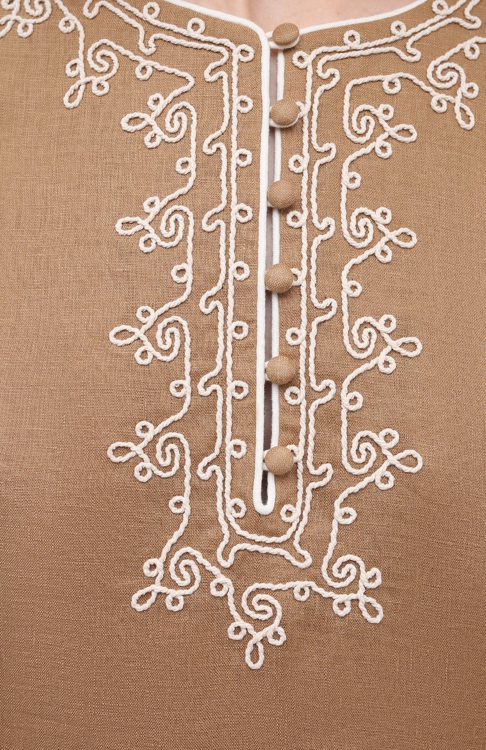 Льняная туника TORY BURCH золотого цвета по цене 66800 руб., арт. 87506, фото 5 Льняная туника TORY BURCH, арт. 87506, фото 5