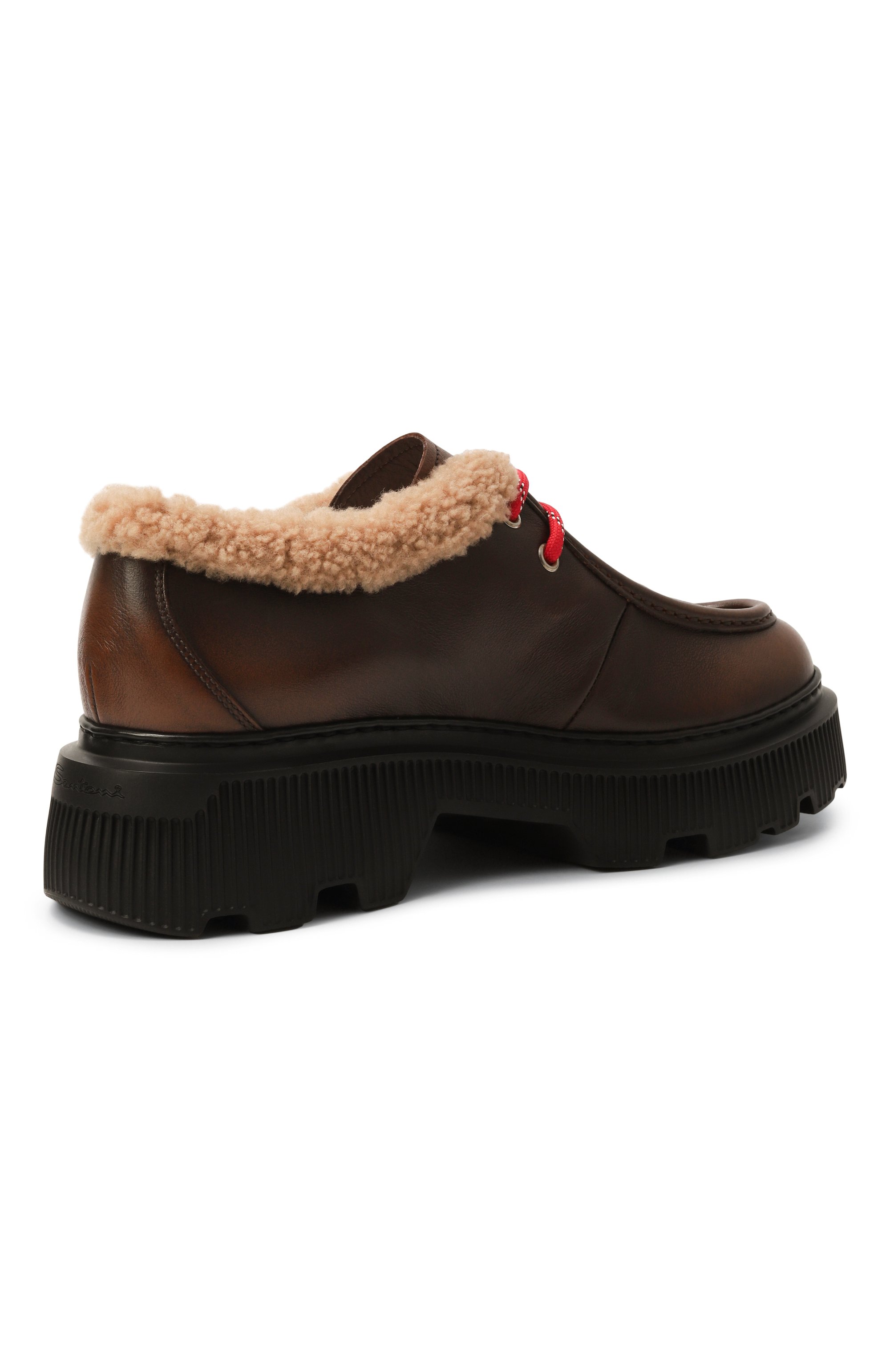 Кожаные дерби SANTONI, арт. WUCG71765NERTY0E, фото 5