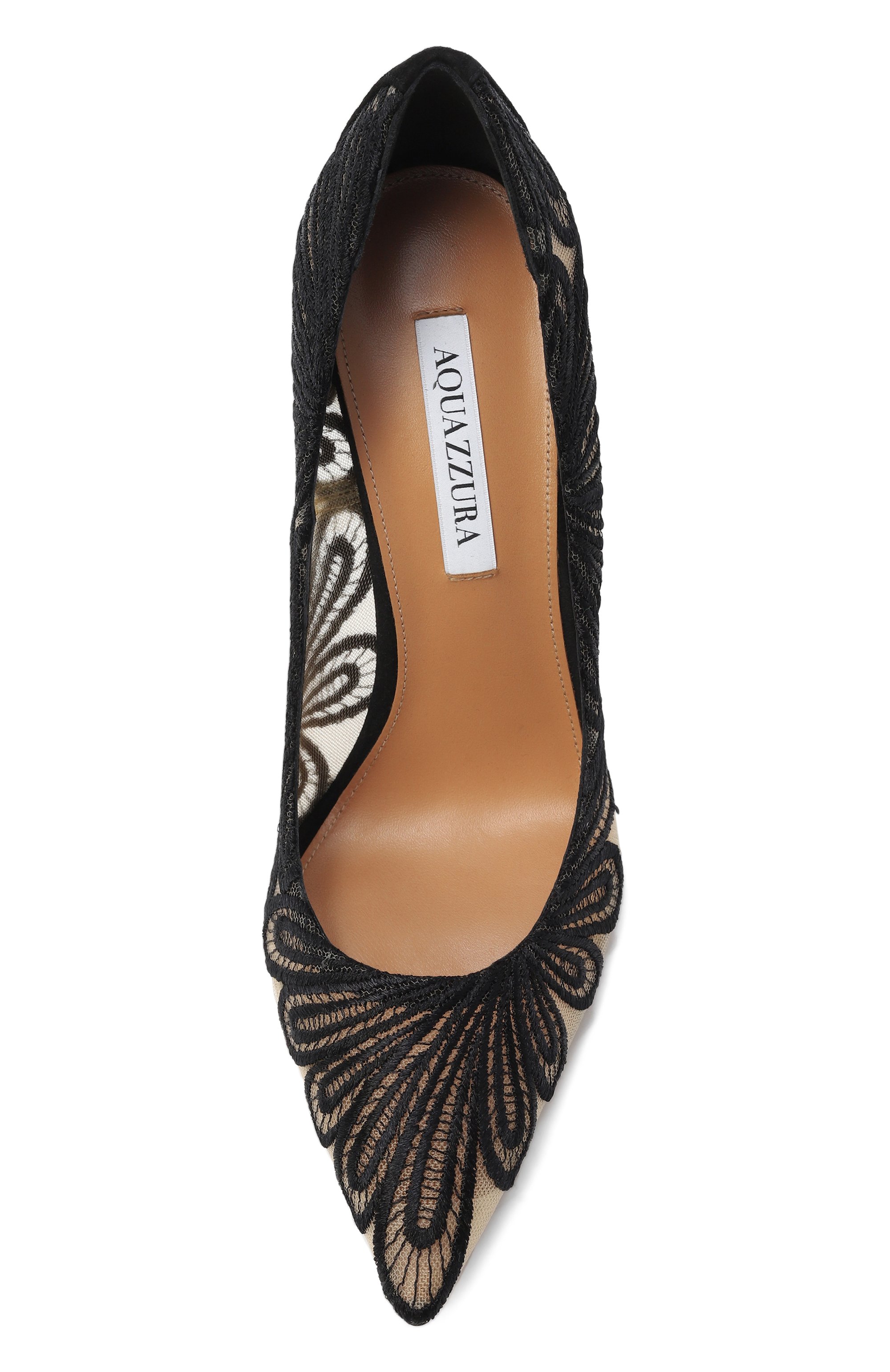 Текстильные туфли chantilly 105 AQUAZZURA черного цвета по цене 99500 руб., арт. CHNHIGP0/LFS, фото 6 Текстильные туфли chantilly 105 AQUAZZURA, арт. CHNHIGP0/LFS, фото 6