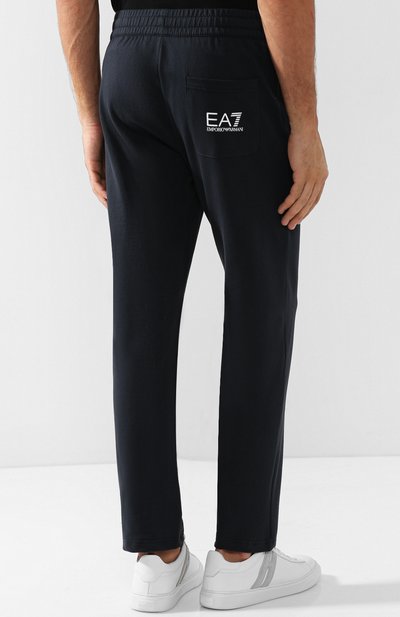 Хлопковые брюки прямого кроя с поясом на резинке EA7, арт. 8NPPC2/PJ05Z, фото 4