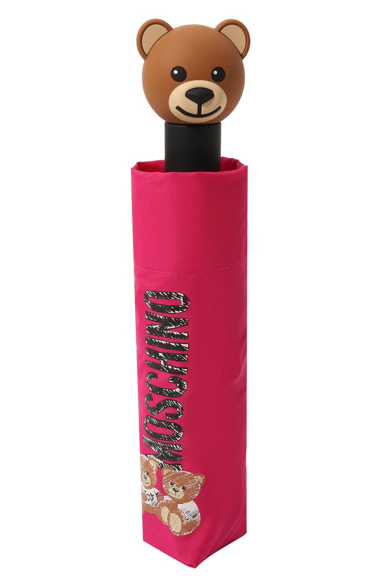 Женский складной зонт MOSCHINO фуксия цвета, арт. 8169-0PENCL0SE | Фото 4 (Материал: Текстиль, Синтетический материал, Металл; Нос: Не проставлено)