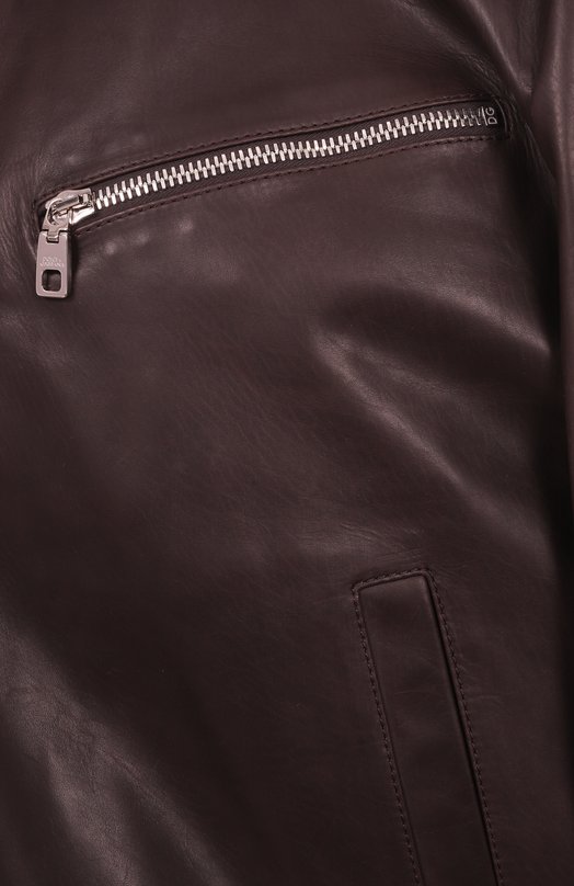 Кожаный бомбер Dolce & Gabbana G9BIJL/HULQX Коричневый  G9BIJL/HULQX Фото 6