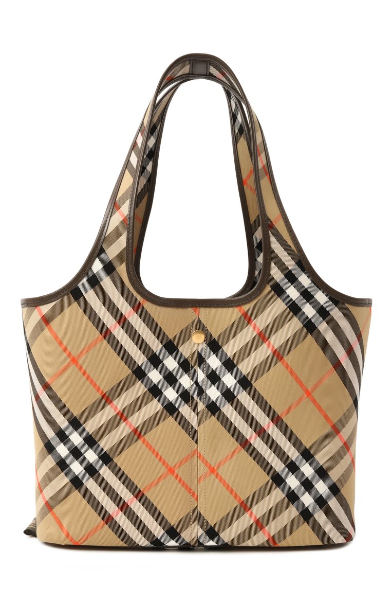 Женская сумка-тоут BURBERRY бежевого цвета, арт. 8094685 | Фото 6 (Материал сплава: Проставлено; Драгоценные камни: Проставлено; Размер: medium; Материал: Текстиль)