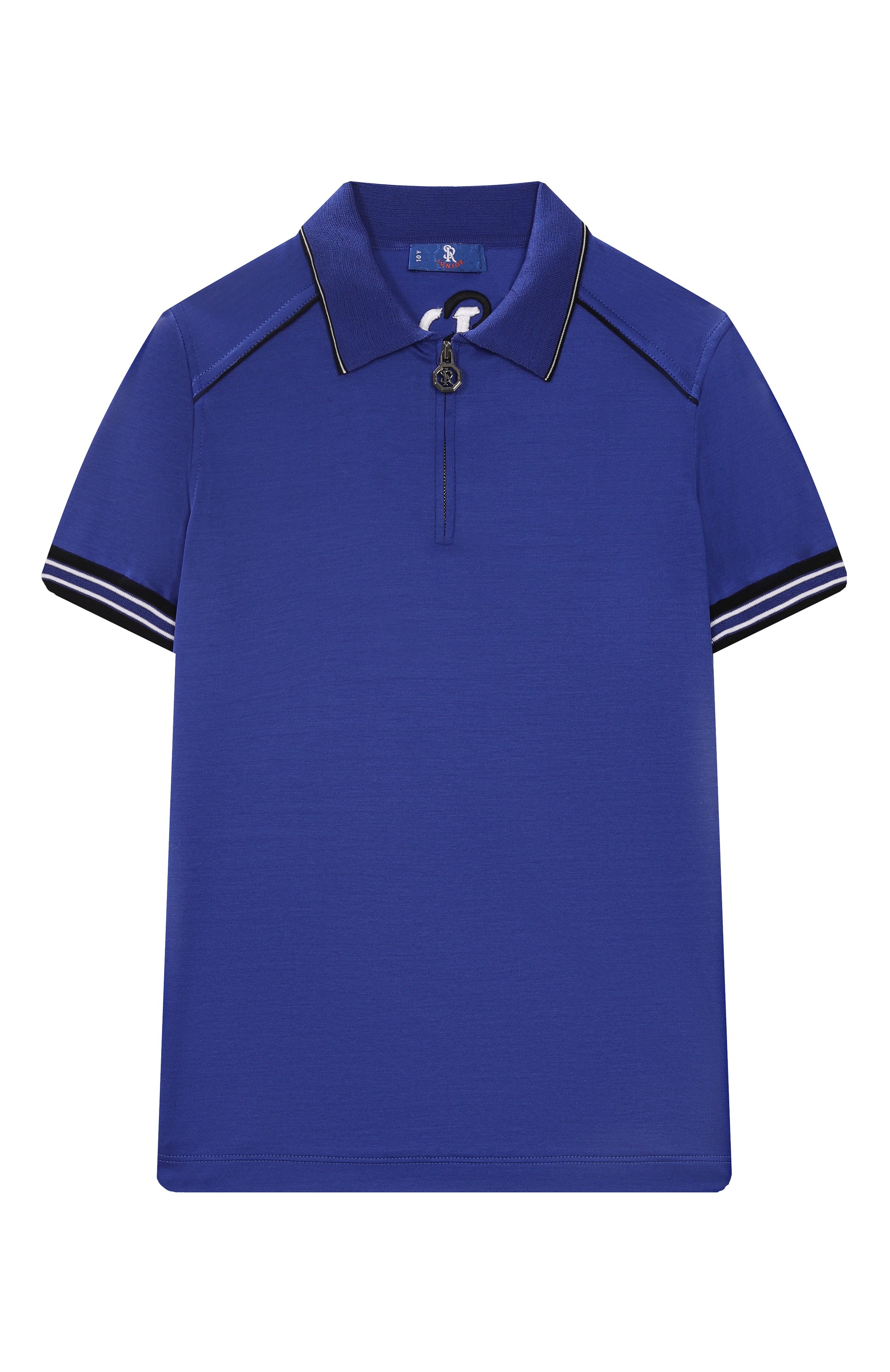Хлопковое поло STEFANO RICCI JUNIOR синего цвета по цене 59950 руб., арт. KY19002P31/Y25292, фото 1 Хлопковое поло STEFANO RICCI JUNIOR, арт. KY19002P31/Y25292, фото 1