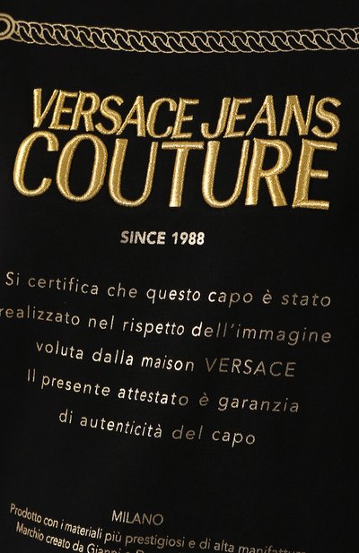 Хлопковое платье VERSACE JEANS COUTURE черного цвета по цене 19950 руб., арт. B6HUA785-UDP305 7 MIX/30216, фото 5 Хлопковое платье VERSACE JEANS COUTURE, арт. B6HUA785-UDP305 7 MIX/30216, фото 5