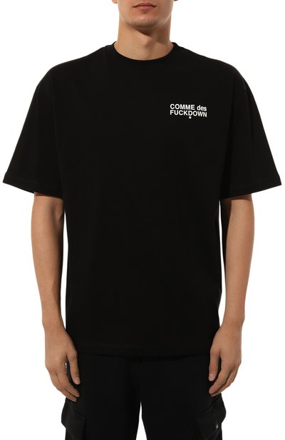 Хлопковая футболка COMME DES FUCKDOWN черного цвета по цене 5595 руб., арт. CFABM01317, фото 3 Хлопковая футболка COMME DES FUCKDOWN, арт. CFABM01317, фото 3