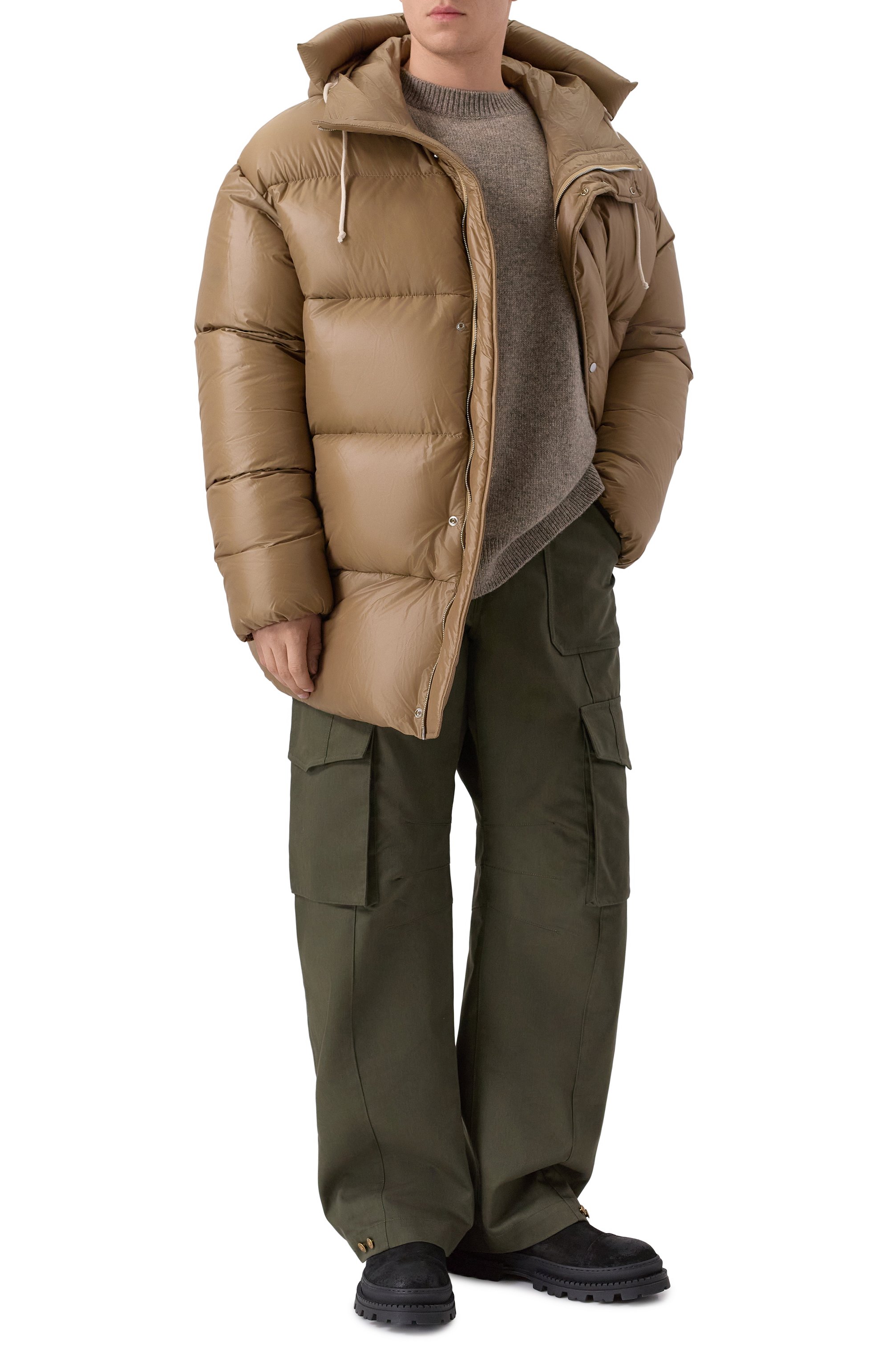 Пуховик JIL SANDER темно-бежевого цвета по цене 393000 руб., арт. J47AF0158-J70007, фото 2 Пуховик JIL SANDER, арт. J47AF0158-J70007, фото 2