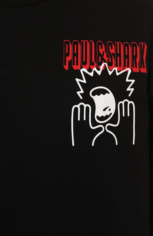 Хлопковая футболка Paul&Shark 14311618 Чёрный  14311618 Фото 5