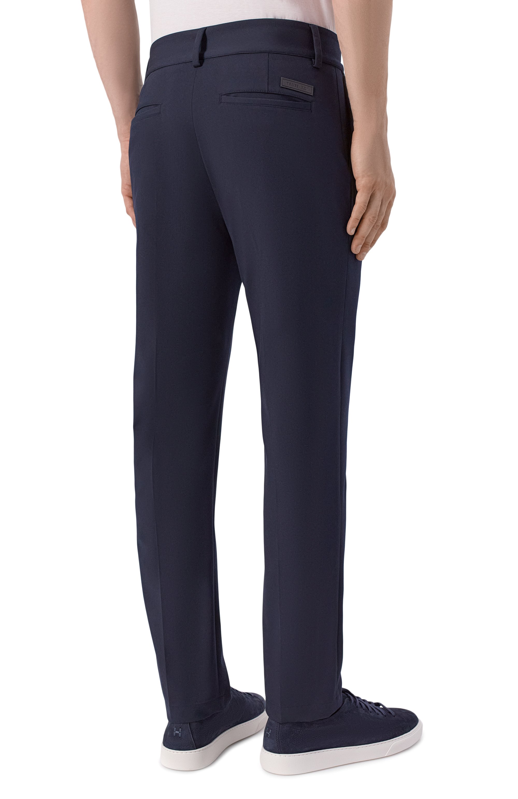 Брюки TRUSSARDI темно-синего цвета по цене 29300 руб., арт. P021M000101N, фото 4 Брюки TRUSSARDI, арт. P021M000101N, фото 4