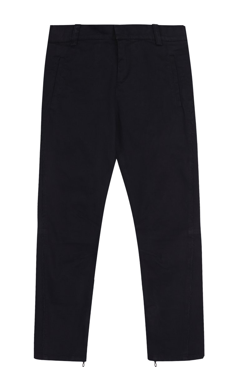 Детские брюки из хлопка с декоративными молниями LANVIN синего цвета, арт. 4H6060/HE360/6-9 | Фото 1 (Материал внешний: Хлопок; Статус проверки: Проверено, Проверена категория; Нос: Не проставлено)